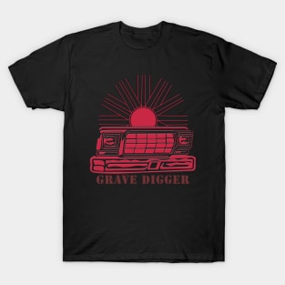 grave digger red car T-Shirt